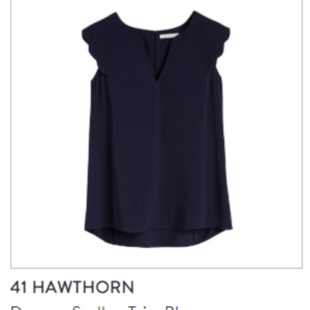 Stitch Fix 41Hawthorn Dawney Scallop Trim Blouse